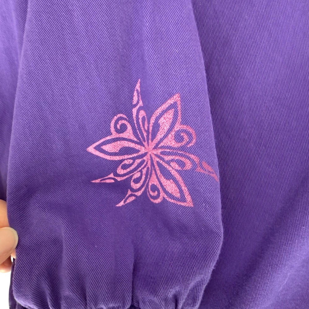 Vintage Crazy Shirts Hawaii Purple Y2K 90s Tribal Floral Long Sleeve Top Small - Picture 7 of 13